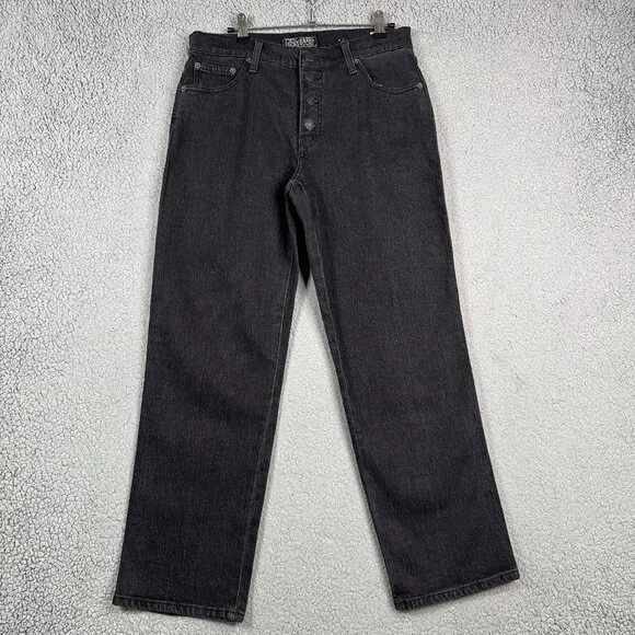 Lucky Brand Jeans Women Size 6/26 Washed Black Authentic Straight Crop Stretch