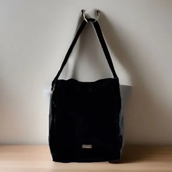 Carolina Herrera Purse Good Girl Black Velvet Lacquer‎ Shoulder Bag Tote