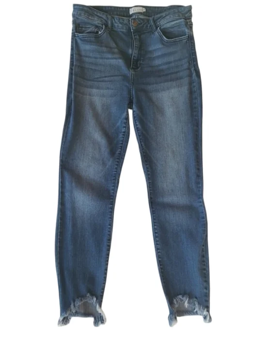 Cello Juniors Ankle Jeans in Blue with Frayed Hem Size 13