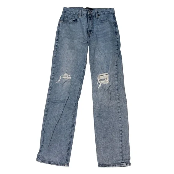 GAP Womens Jeans Blue‎ Size 28 90s Loose Distressed Light Wash Denim