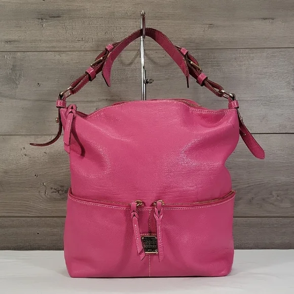Dooney & Bourke Large Pink Leather Shoulder Bag