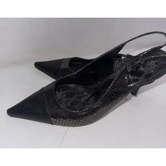 J. RENEE Casual Dress Black Point Heels Slingback Classy Timeless Shoes Size 8.5