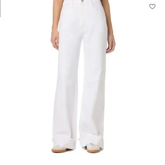 Hudson Jolee Wide leg cuff Jeans - White sz 25 - NWT