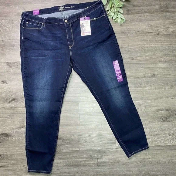 Signature by Levi Strauss Gold Women's sz 28L Dark Wash Mid-Rise Skinny Jeans