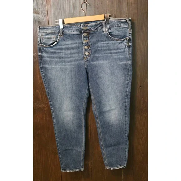 Silver Jeans Suki Skinny Womens Sz 24W 29L Button Fly Stretch Blue‎ Jeans