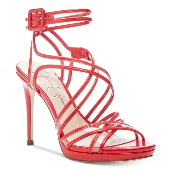 Jessica Simpson Kendele2 Women's Red Stilleto Heel Dress Sandals Size 9.5