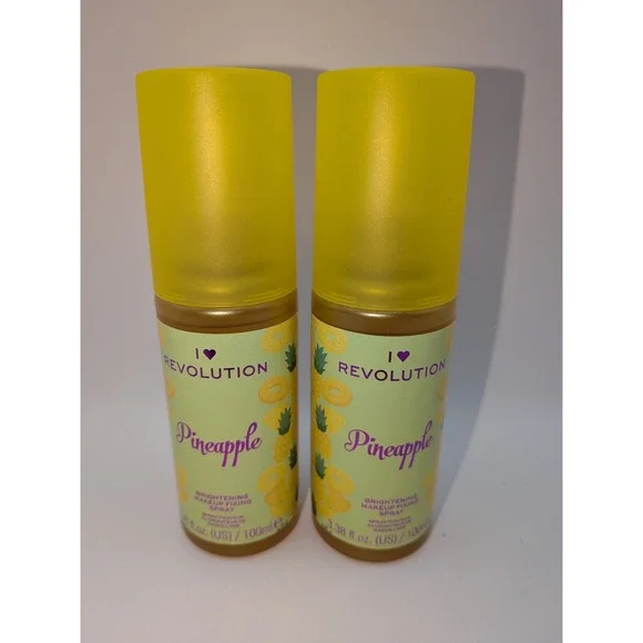 I Heart Revolution Pineapple Brightening Makeup Fixing Spray 3.38oz Set of 2