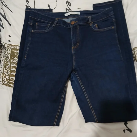 Zara Blue Straight Leg Jeans Classic Denim