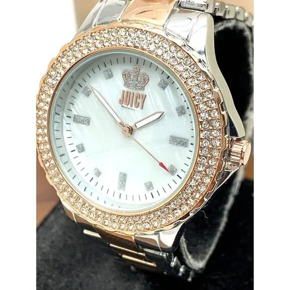 Juicy By Juicy Couture Women's Watch JC/5001 Quartz White Dial Rose Gold Silver