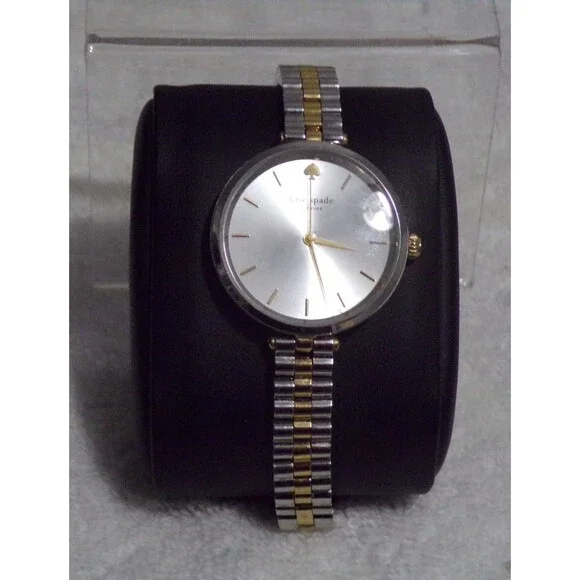 Kate Spade Gold and White Women's Watch with a Spade at 12 New Battery