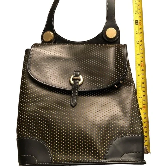 Dooney & Bourke Cabrio black leather laser cut w/ tag & serial number, vintage