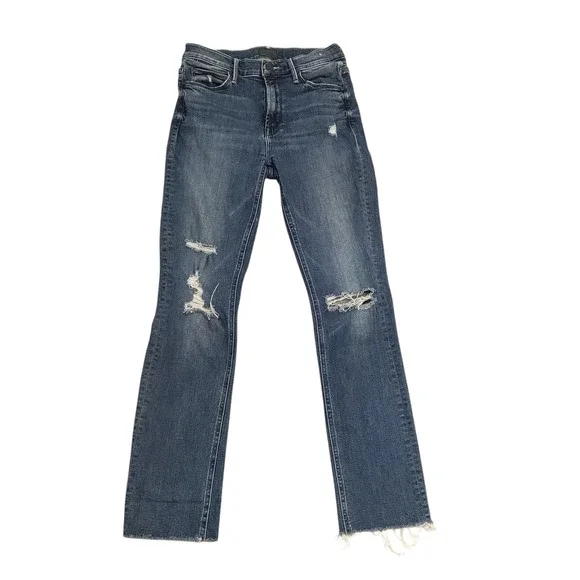 MOTHER The Mid Rise Dazzler Ankle Fray Jeans Women's Size 25 Weekend Warrior