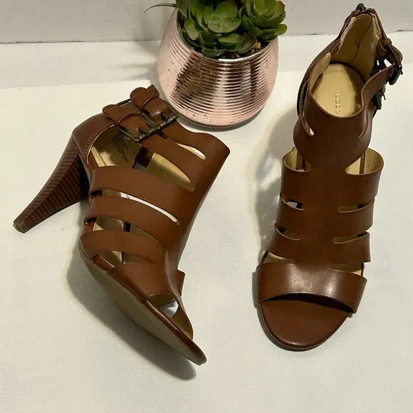 Brown Strappy Heeled Sandals