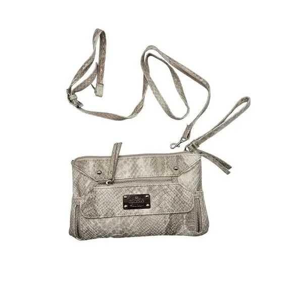 nicole by Nicole Miller Women's Crossbody Bag NWT Beige‎ Snake Print