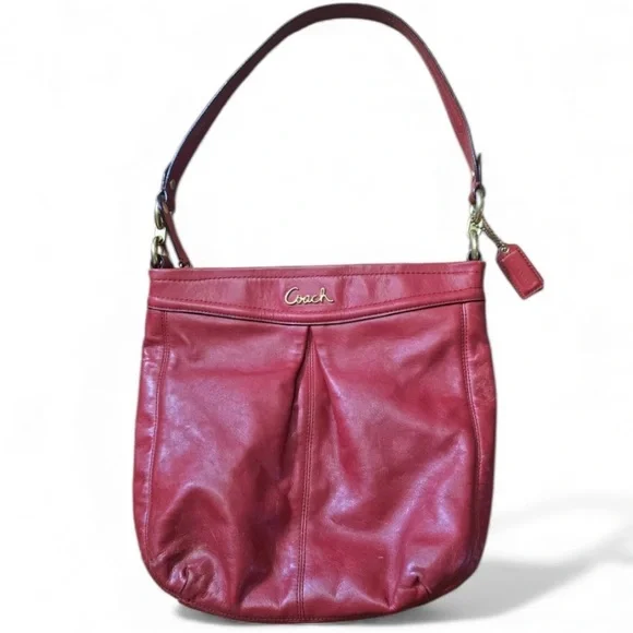 Coach Madison Maggie 41964 Red Leather Shoulder Bag Purse