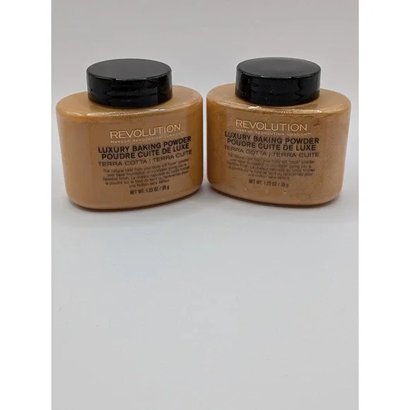 Makeup Revolution Luxury Baking Powder Terra Cotta 1.23oz 35g Set of 2 New