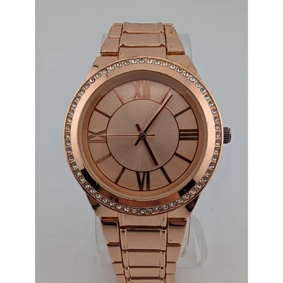 Women's Quartz Watch 38mm Rose Gold Case Rhinestones 7