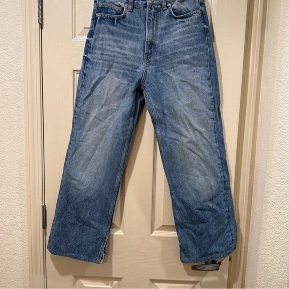 Zara High Rise Wide Leg Jeans Blue Denim Women’s 6