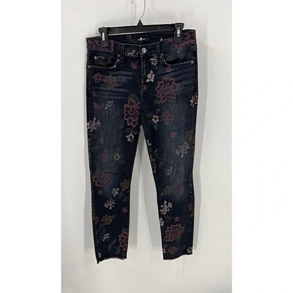 7 For All Mankind Roxanne Ankle Floral Skinny 30