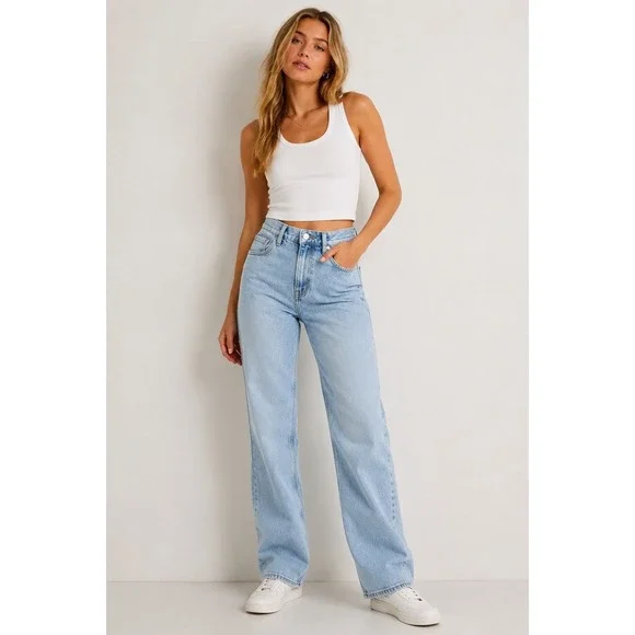 Abercrombie Fitch 90s Relaxed Jean Women's 27 Long High Rise Light Wash Denim