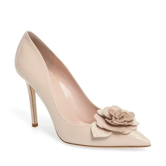 NWT Kate Spade nude patent leather Linden pump Made in Italy