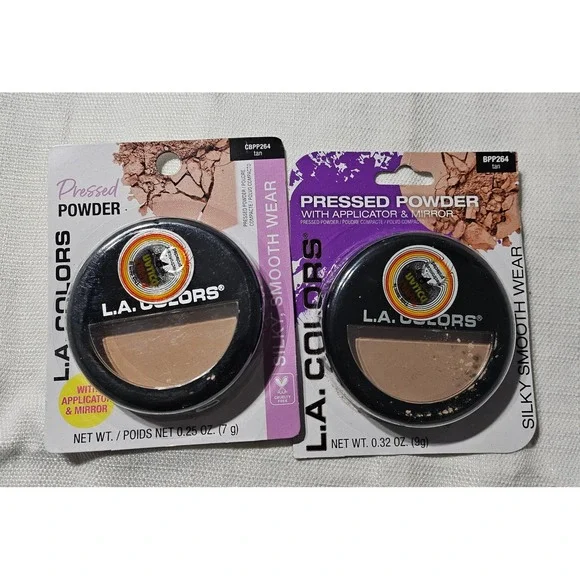 LA COLORS Pressed Powder Tan BPP264 CBPP264 Silky Smooth Wear 2 Pack New