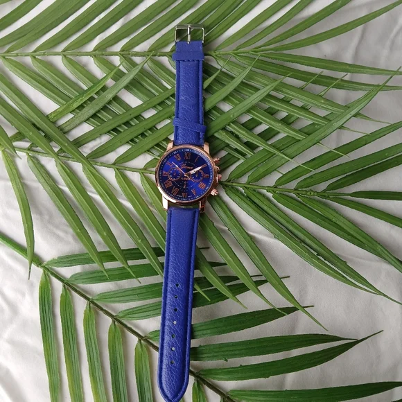 New Royal Blue Geneva Platinum Watch