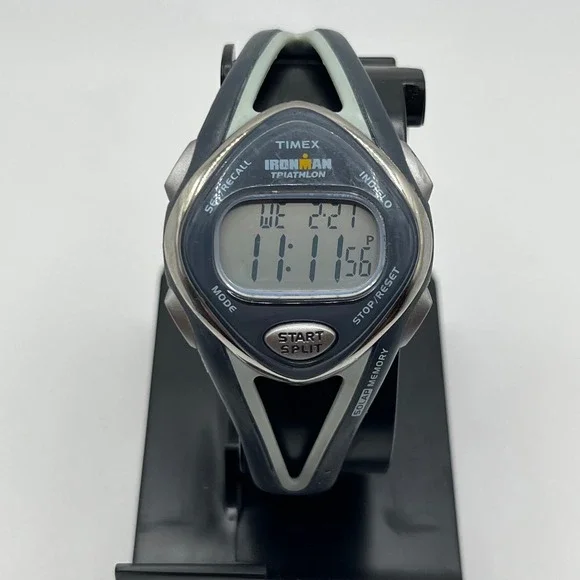 Timex Ironman Triathlon Watch Women OS Navy Blue Digital 50 Lap M892 Indiglo
