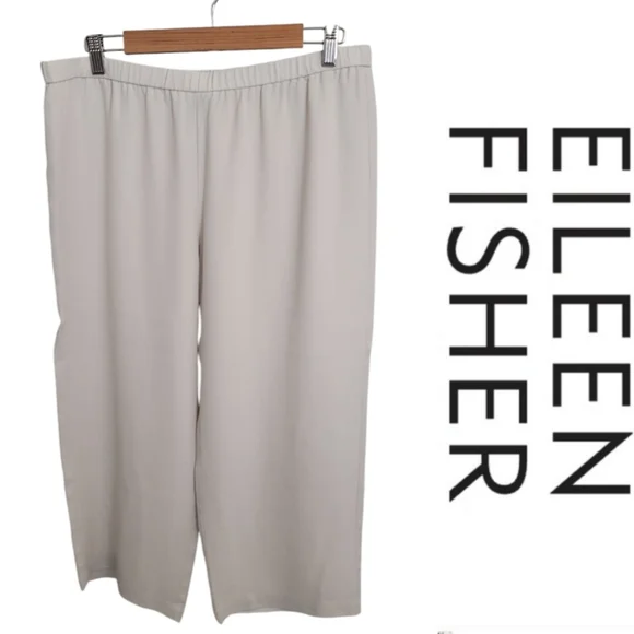 Eileen Fisher Petite Silk Wide Leg Pants