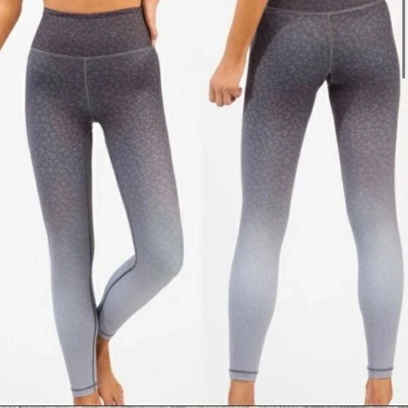 Zyia Active Gray Ombré Leopard Leggings