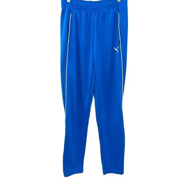 Puma Athletic Training Pants Zippered Leg Blue Size Medium