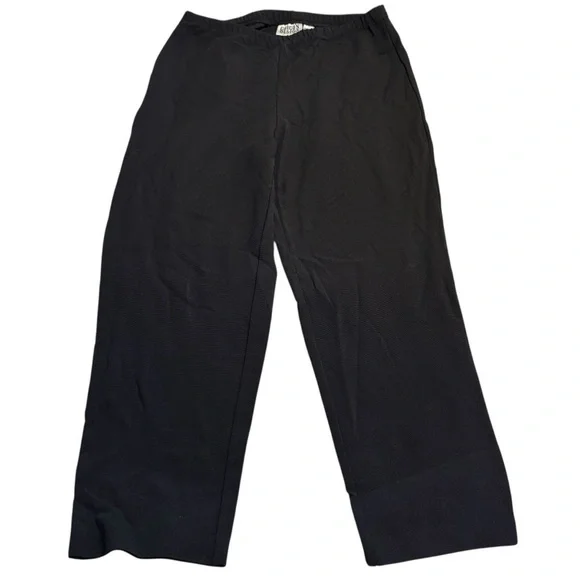 Chico's Ankle Pants Sz 1 (Med) Black Stretchy Elastic Waist Vintage Classic