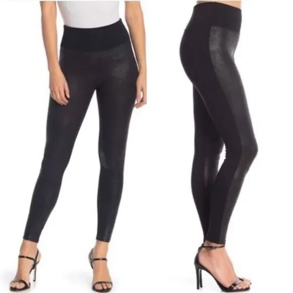 Spanx Red Hot Faux Leather Front Leggings Size Small
