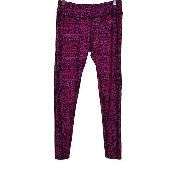 The North Face Pink/Purple Camo Print Stretch Athletic Yoga Pants Women's P/S.