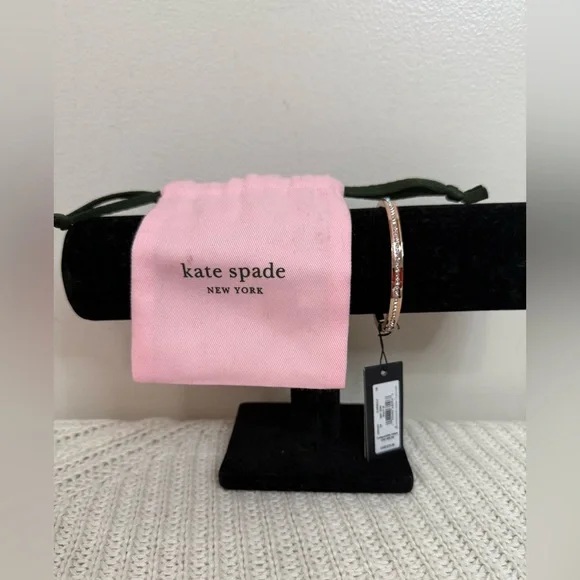 kate spade NWT New York Rose Gold Hinged Bangle Bracelet - Pink Pouch