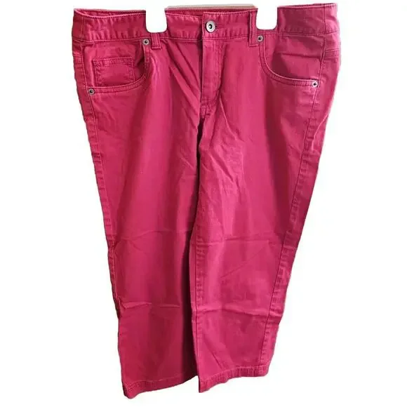 merona stretch capri‎ pink pants sz 6