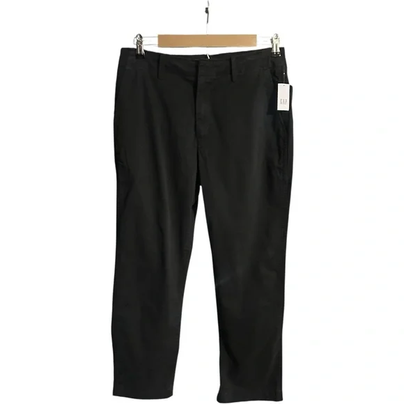 Gap Mid Rise Downtown Khaki Pants NWT Black Size 10