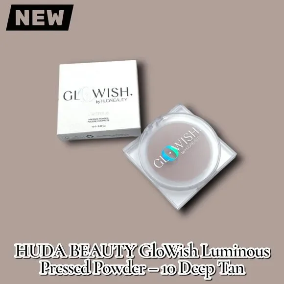 New HUDA BEAUTY GloWish Luminous Pressed Powder – 10 Deep Tan