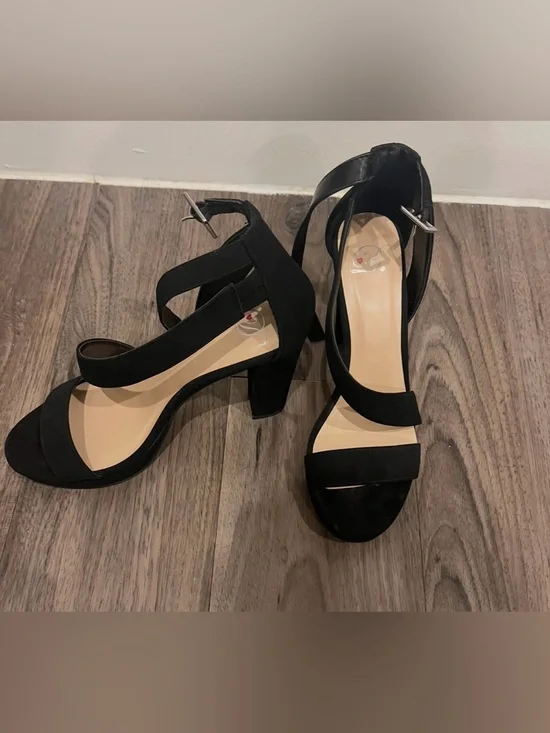 Black Strappy 4-inch Heels
