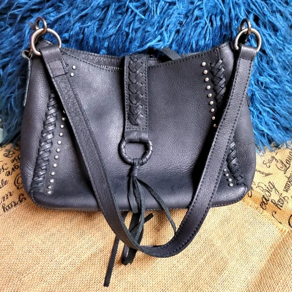 Montana West genuine leather shoulder bag-black