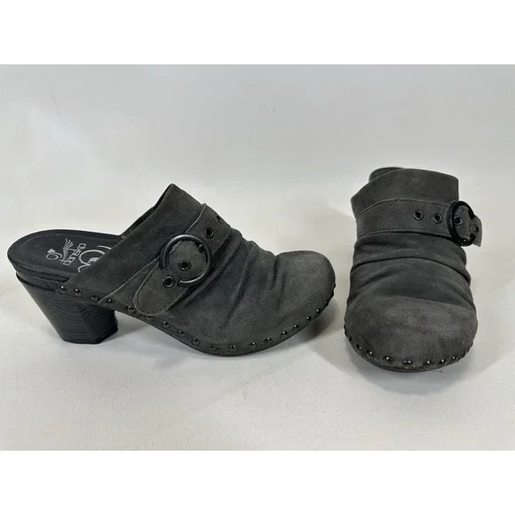 Dansko Nadine Shoes Women's EU 38 US 7.5-8 Gray Platform Heel Mules Suede‎
