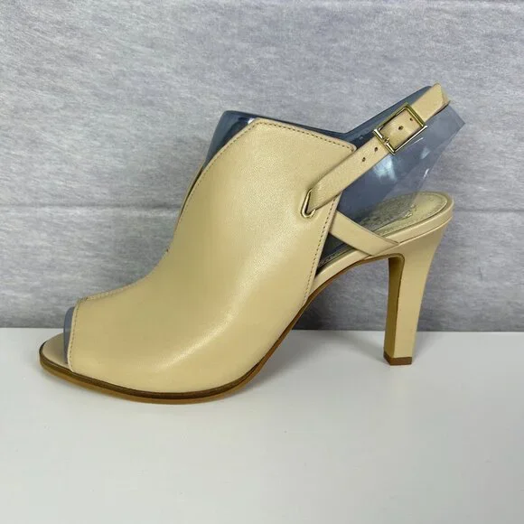 Vince Camuto Womens 9M Leather Sandals Millwood Arno Peep Toe Slingback NWB