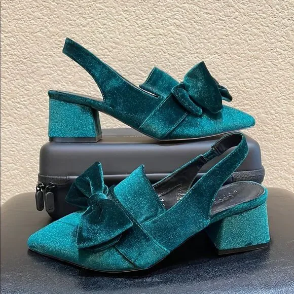 ASOS Design Symphony Velvet Slingback Heels US 7