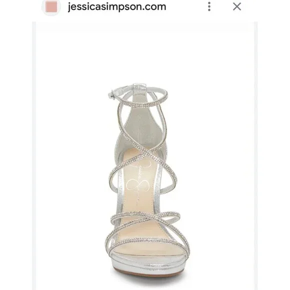 Jessica Simpson Jaeya High Heel Sandals In Platinum Size 9M
