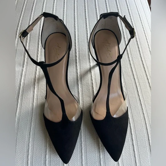 Thalia Sodi Gracee T-Strap Pointed Heel Black Size 10M