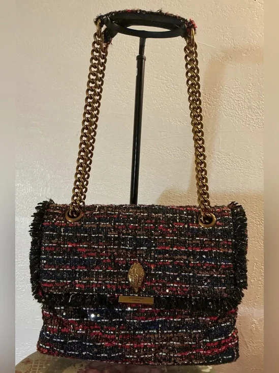 Kurt Geiger London Kensington Tweed Shoulder Bag w/Chain Strap - Multicolor