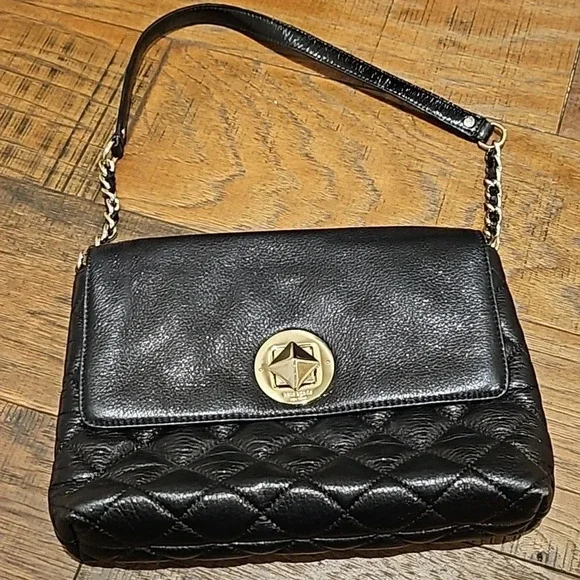 Kate Spade‎ Black Leather Shimmer Quilted Bag