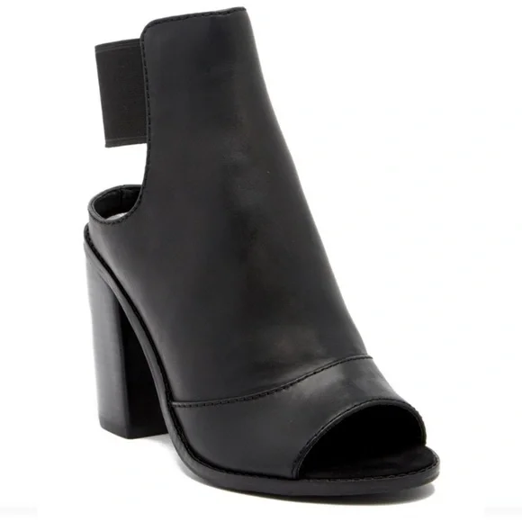 New Dolce Vita Lauri Open Toe Black Leather Bootie Sz 8.5‎