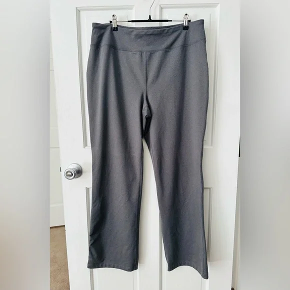 Lands' End Women’s Gray Pull-on Wide Leg Stretch Pants Leggings Size L 14-16