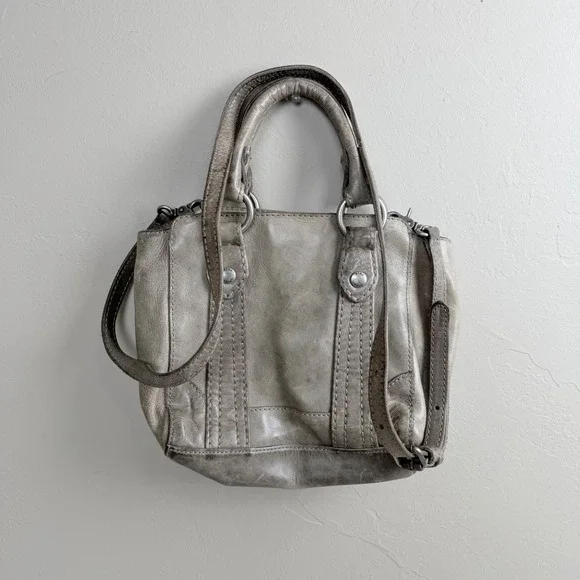 Frye‎ Melissa Leather Womens Strap Purse Shoulder Bag Gray